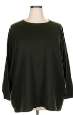 $1500 Eskandar Neiman Marcus Cotton/Cashmere Oversized Loden Green Sweater 3X 4X