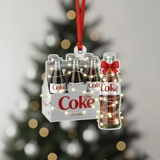 Christmas Diet Coke Ornament, 2D Flat Christmas Ornament, Coquette