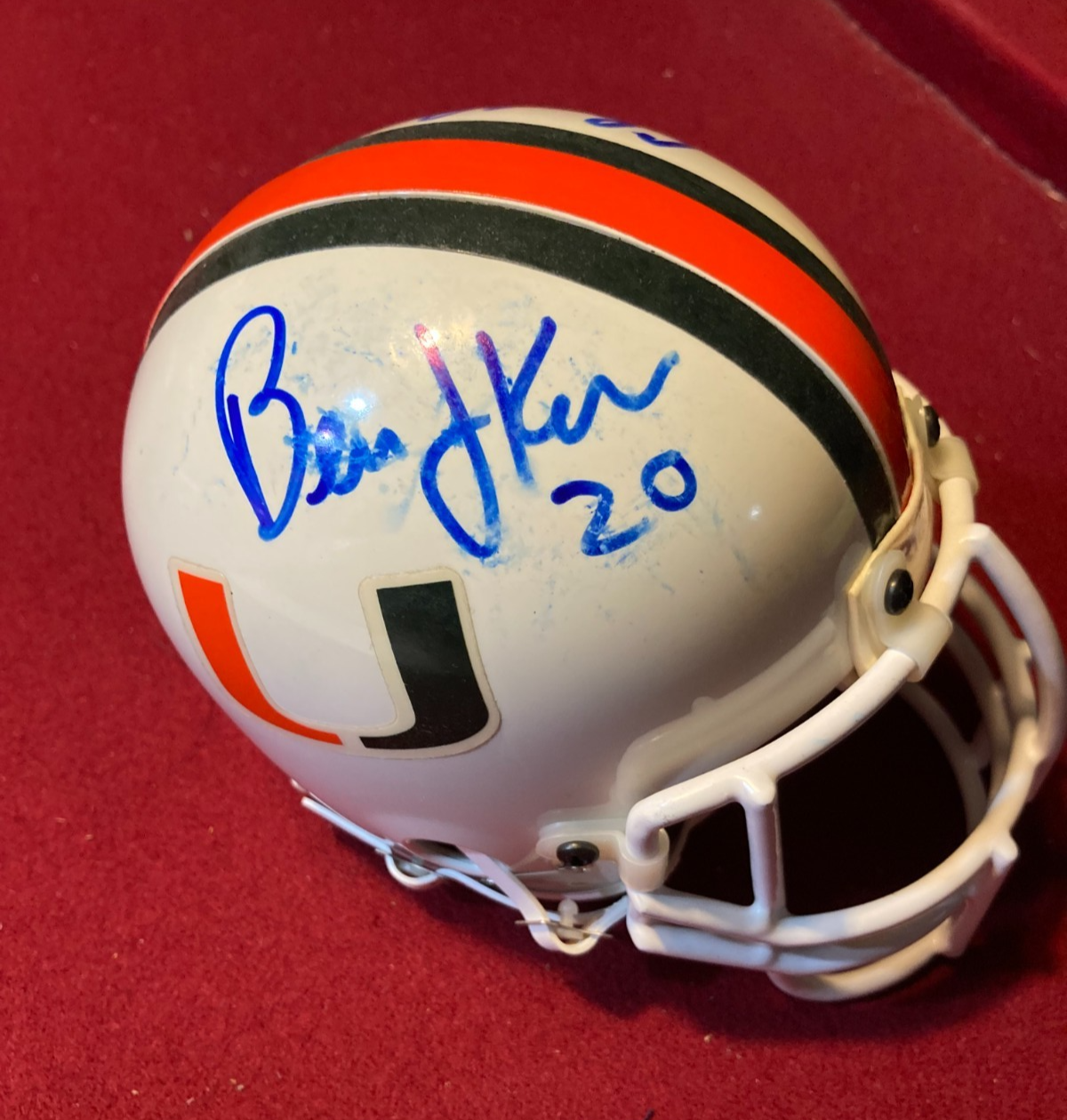 Bernie Kosar Autographed Signed Miami Hurricanes / Cleveland Gary U Miam Mini Helmet Beckett Authentic 