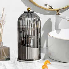 Toothbrush Holder with Sliding Lid, 360  Rotating Makeup Brush Storage Rack -...