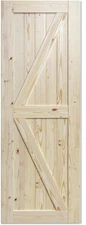 SmartStandard 30in x 80in Sliding Barn Wood Door Pre-Drilled Ready to Assemble