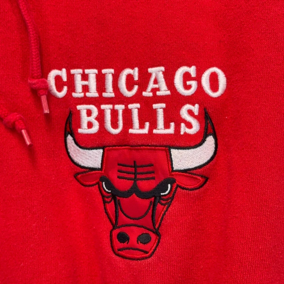 Adidas Chicago Bulls Sudadera con Capucha Para Hombres 2XL Roja Cremallera Completa Logotipo del Trifolio Retro De Colección NBA Foto 2 de 4