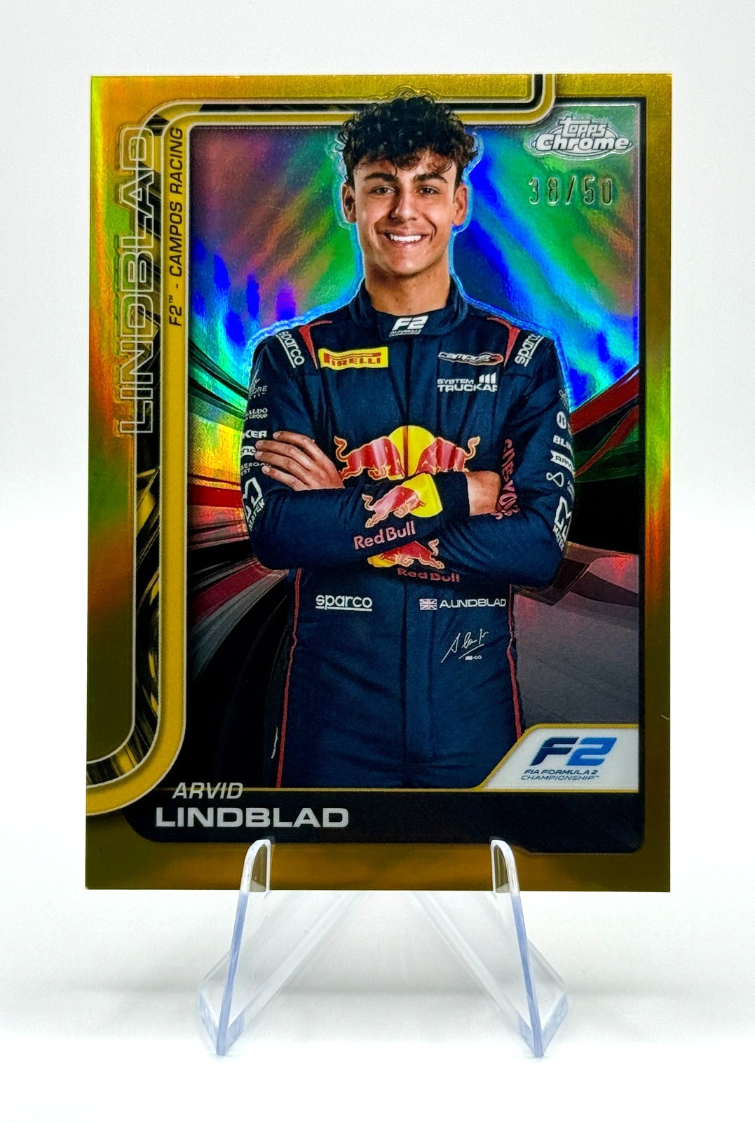 2025 Topps Chrome Formula 1 F1 Arvid Lindblad #23 Gold /50
