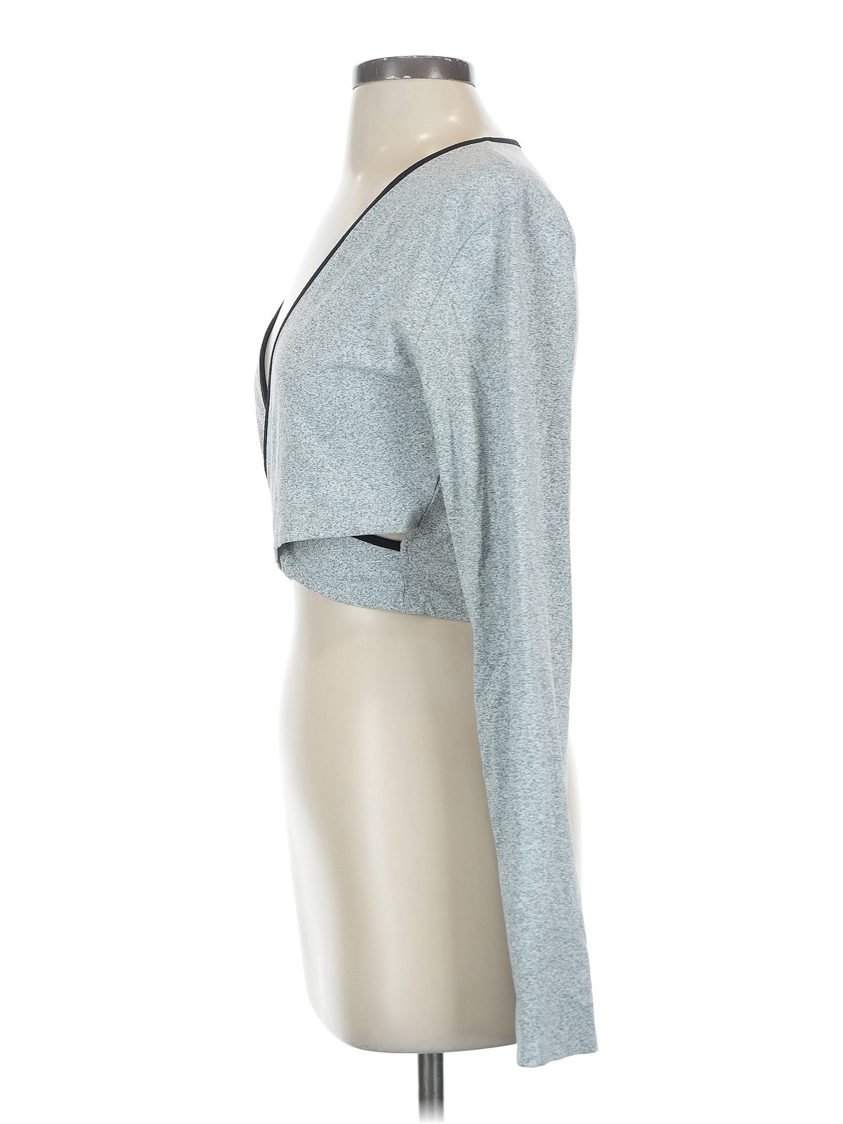 Zara Women Gray Long Sleeve Top XS thumbnail 4