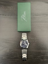 Pelvini Vittorio Men's Blue Dial-Date Water Resistant Stainless Steel Watch