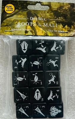 Dicewar Roots of Mali Würfelset Sun Core Games Würfelspiel Kennerspiel Würfel