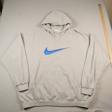 Vintage Nike Center Swoosh Hoodie Mens 2XL Blue Center Swoosh 90s Made In USA