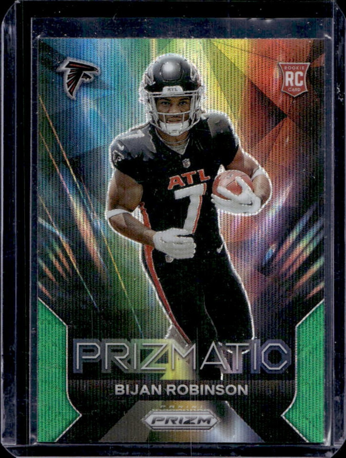 2023 Prizm Bijan Robinson Prizmatic RC Green Wave Rookie #19 Falcons