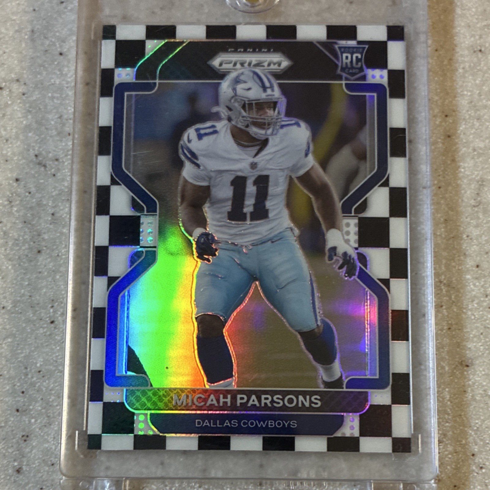 Panini 2021 Prizm Black & White Checker Rookie Micah Parsons Cowboys #382