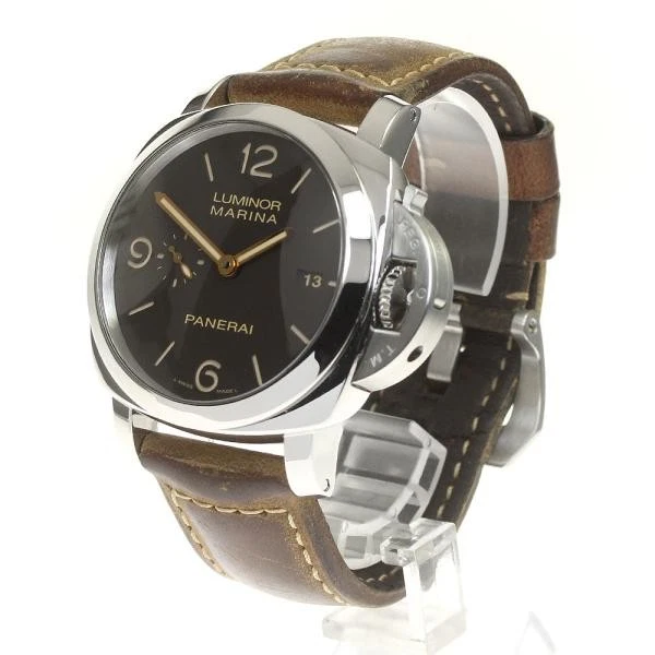 Panerai — Officine Panerai Luminor Marina 1950 PAM00608 45mm SS Black Dial Watch #C3503