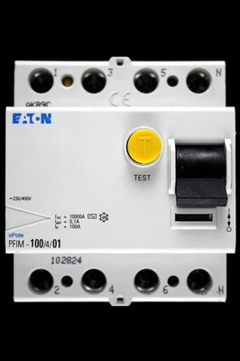 EATON 100 AMP 100mA VIERPOLIG RCCB TYP AC PFIM-100/4/01 XPOLE