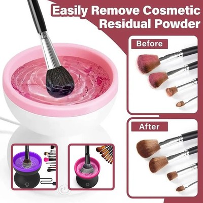 Electric Makeup Brush Cleaner Machine - Portable USB Automatic Cosmetic Brush Sp