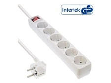 InLine 6x Shucko Multi-Outlet with Switch white cable 5m protection 16465S