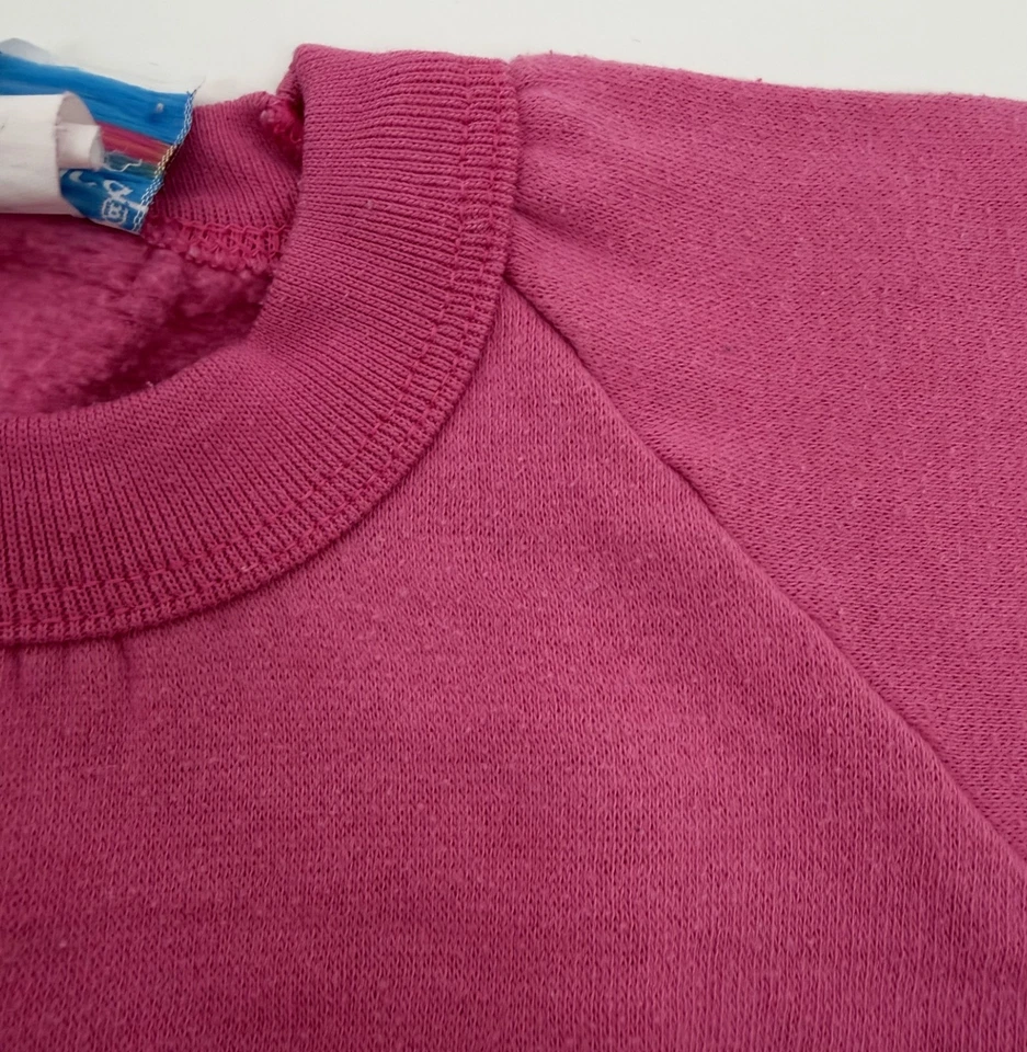 复古 90 年代 Fisher Price 运动衫 KIDS 4T 泡泡胶粉色 Raglan 圆领复古 — 第 3/4 张图片