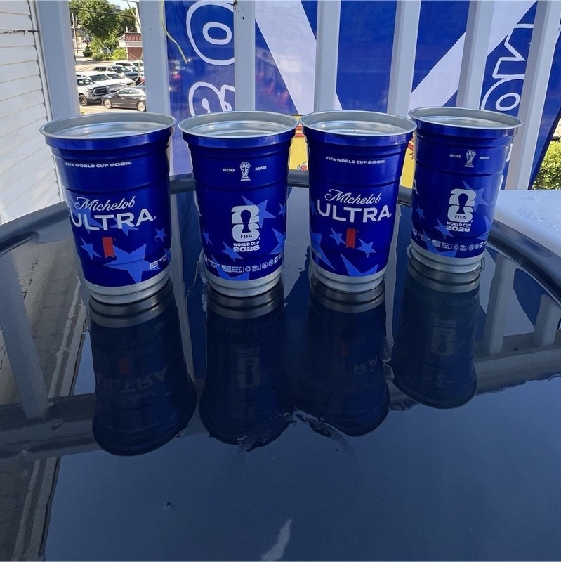 Michelob Ultra Aluminum Cups FIFA World Cup Morocco vs Scotland Set of 4