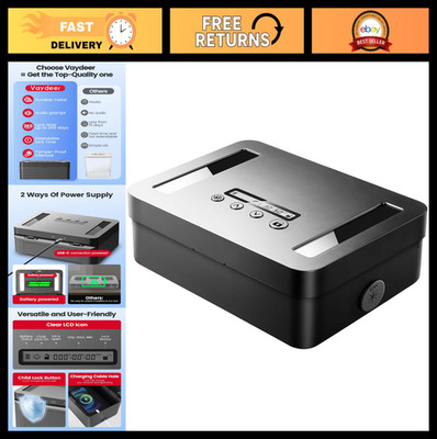 Metal Time Lock Box with Timer - Timed Locking Safe for Phones & Medicine, USB-C