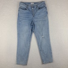 Nicole Miller Jeans Womens 12 Blue NOMAD Super High Rise Taper Light Wash Denim