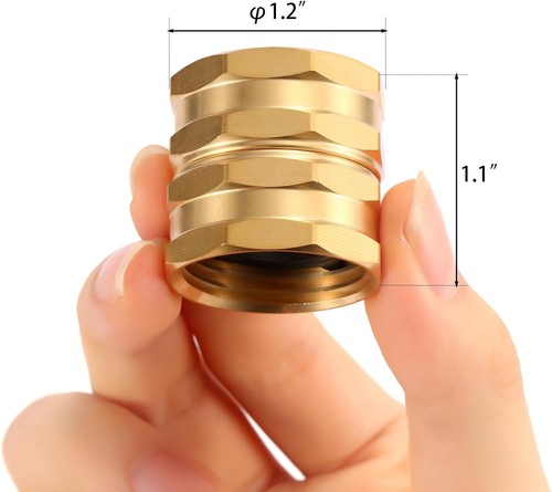 2 Pack Brass Garden Hose Adapter 3/4" Female to Female Swivel Connector with Was - Picture 5 of 5