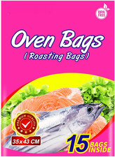 15×Oven Bags, Cooking Roasting Bags Medium Size for Meats Chicken Fish Vegetable