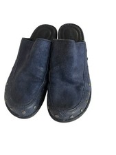 WOMENS BORN BLUE GENUINE LEATHER STUDDED CLOGS -SZ 8 REG- EXCELLENT CONDITION