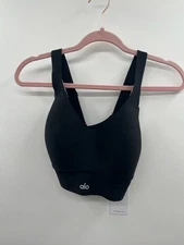 NWT Alo Yoga Airlift Endurance High-Impact Bra Womens 34DD Black Athletic Sports
