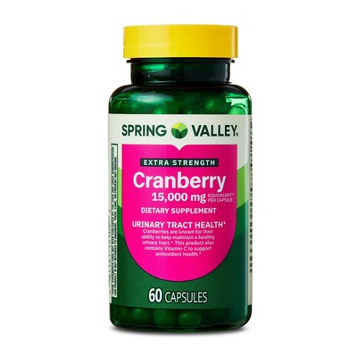 Spring Valley Extra Strength Cranberry Dietary Supplement Capsules 15,000mg 60CT