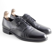 Gianni Versace Medusa Derby 44.5 US 11.5 Mens Black Leather Dress Shoes Italy