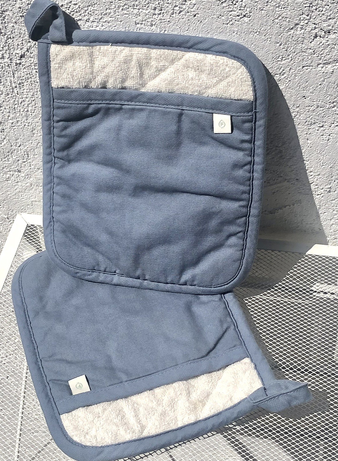 Target Figmint 2 Potholder Oven Mitten Mitts Cotton Blue Silicon Gripper Pocket