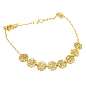 Authentic Texture Coin Gold Plated Necklace Boho Jewelry For Her v895