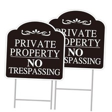 No Trespassing Signs Private Property, Large private property 2-Pack Color-02