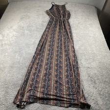 LUSH Maxi Dress Womens XS Multicolor Spaghetti Strap Stretch Casual