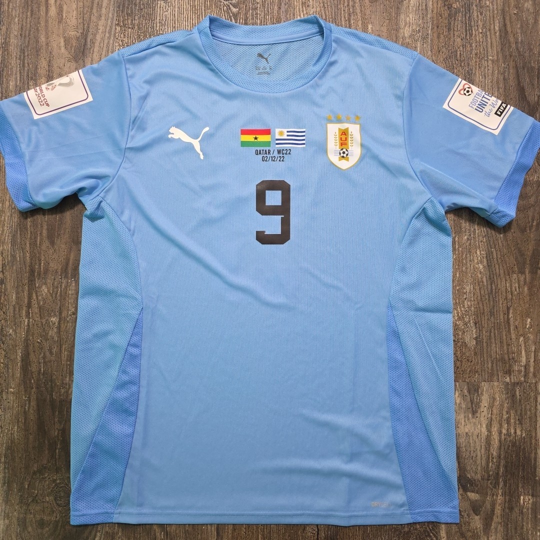 2022 Puma Uruguay Home Soccer Jersey Luis Suarez Kids XL Miami World Cup Qatar