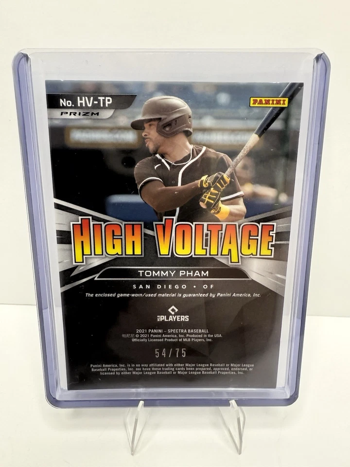 2021 Panini Spectra Tommy Pham High Voltage Game-Worn Patch 54/75 - Image 4 of 4