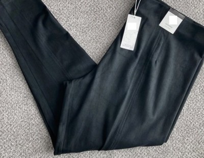 Damen M&S Wildleder Leggings Kunst-Wildleder hohe Taille Stretch Unterteil Hose