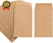 100 Pack Small Coin Envelopes Self-Adhesive Kraft Paper 2.25" 3.5"