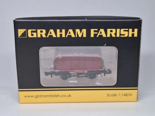 Graham Farish 377-328B Conflat with BD Container BR crimson