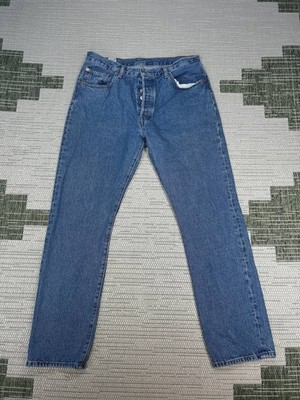 Levis 501 Original Fit Jeans Womens 32 Blue Denim Logo Cotton High Rise 32x30