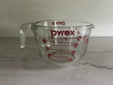 Nice! pyrex 8 Cup 64 Oz 2 Quart Glass Measuring Cup Mixing Bowl Red Letters