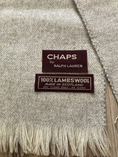 Chaps By Ralph Lauren 100 Lambs wool Made In Scotland Beige Scarf 10  x50  