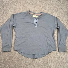 The Normal Brand Slate Blue Everyday Long Sleeve Henley Men's Size Medium