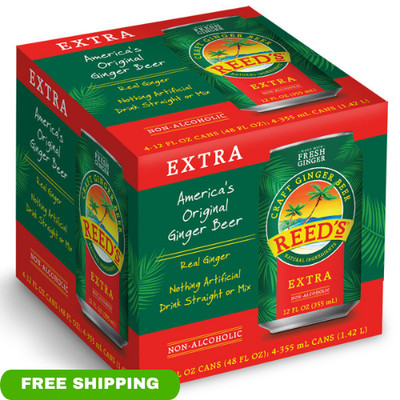 Reed s Extra Ginger Beer 12oz Cans  4  Real Ginger Root