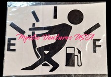 5"x3.75" Funny Almost Empty Gas Tank Guy Fuel Gauge Sticker Decal