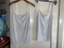 M&S ladies 2 x white cami tops size 16