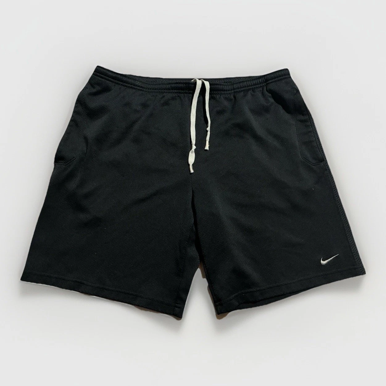 Vintage NikeFIT Running Shorts Mens M Black Mesh Zip Pocket Thailand 2000s