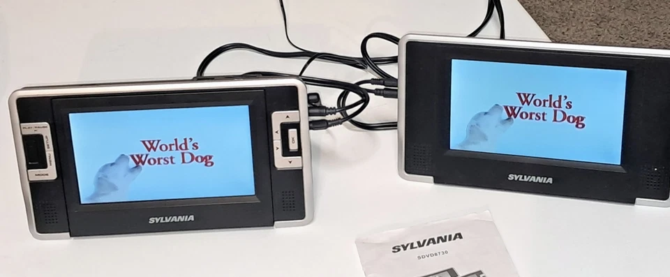 Sylvania Dual Portable 7" LCD Screen DVD Player With Remote Control - Image 3 of 4