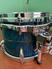 Tama Star Maple Rack Tom 10 X 8 Ocean Blue Curly Maple