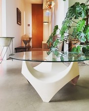 Space Age Fiberglas Couchtisch Opal Coffe Table Panton Colombo Eames Ära 
