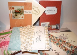 Vintage THANK YOU Blank 22 NOTE CARDS & Envelopes STUDIO Q CREATION 8 Designs