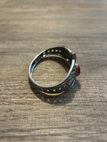 Carolyn Pollack Sterling Silver Red Coral Cuff - Picture 5 of 13