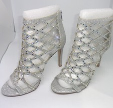 Dream Pairs Women Silver Glittery Stilettos Hight Heels Shoes Size 5.5